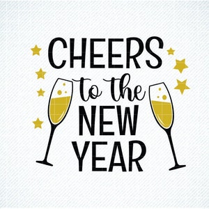 Vive le Nouvel An SVG, nouvel an SVG, toast champagne svg, nouvel an svg, eps, dxf, nouvel an png, nouvel an svg, bonne année