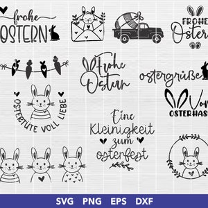 Deutsch Ostern Plotterdatei Bundle svg - Ostern Designs Deutsch - Ostern Cricut Silhouette - Ostern Lettering - Digistamp Frohe Ostern