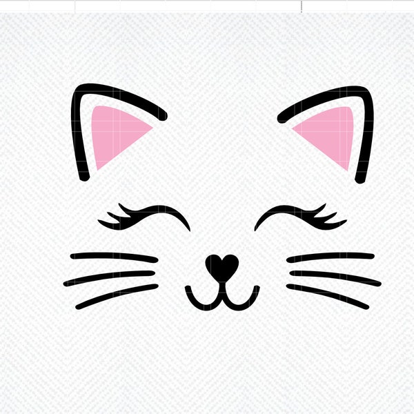 Cat Face SVG, Cute Cat Face svg, Cat Face png, Cute Cat Face png, Cut Kitty Face,  Kitten Face svg, Cat Whiskers svg, Cat Face Girl