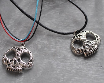 Collana con teschio di zucchero del Giorno dei Morti in argento sterling 925, ciondolo con calavera messicana, gioielli con teschio di zucchero gotico - Italia