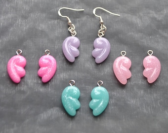 Pendientes de alas de ángel Kawaii pastel // Pendientes pastel // Kawaii // Pendientes de brillo // Angel