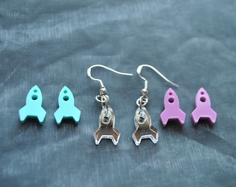 Pendientes de cohete // Pendientes espaciales // Espacio exterior // Pastel
