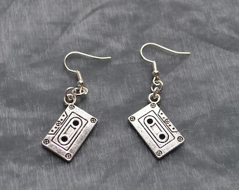 Cassette Tape Earrings // Music Earrings // Mix Tape // 80s // C60 C90