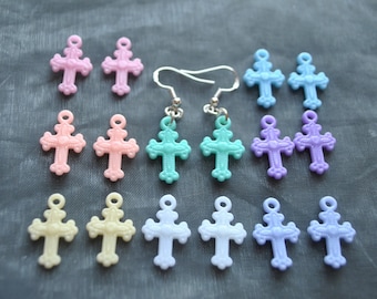 Pendientes de cruz pastel // Pendientes pastel // Kawaii // Pendientes de cruz