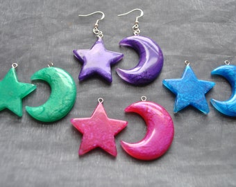 Pendientes De la Luna & Estrella // Pendientes de la Luna // Pendientes de Estrella // Pendientes de Estrella