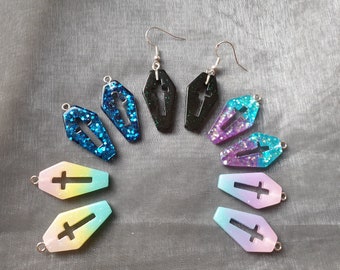 Pastel Ombre Coffin Pendientes // Pendientes de la tumba // Goth // Halloween // Pastel Goth