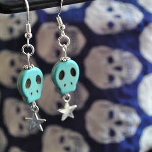 Pendientes de Cráneo y Estrella // Cráneo // Pendientes // Pendientes Estrella // Día de los Muertos // Día de los Muertos // Calaveras // Mexicano imagen 6
