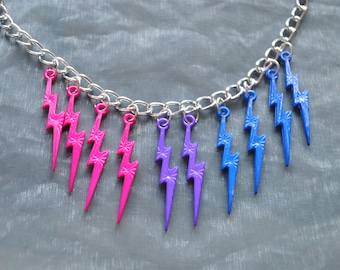 Lightning Bolt Necklace // Lightning Necklace // Thunder Bolt Necklace //  Lightning Pendant // Bisexual Pride // LGBT // Pride