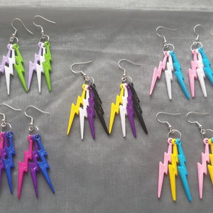 Pride Lightning Bolt Earrings  // Thunder Bolt Earrings // Non-binary // Bisexual // LGBT // Trans Pride // Pansexual // Genderqueer