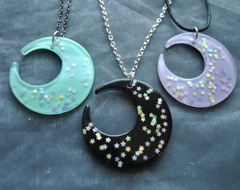 Brillo Luna Kawaii Collar // Collar Pastel // Kawaii // Collar luna