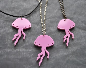 Pastel Jellyfish Necklace // Nautical Necklace // Kawaii // Sealife Necklace