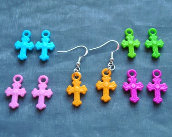 Pendientes de cruz pastel // Pendientes pastel // Kawaii // Pendientes de cruz