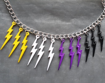 Collar de rayo no binario // Collar de rayo // Collar de rayo // Colgante de rayo // Orgullo no binario // LGBT // Orgullo