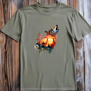 Premium Quality Indigenous Inspired Graphic T-shirt - Wolf in nature -  Unisex Men&#39;s Women&#39;s Spiritual Wildlife Tshirt