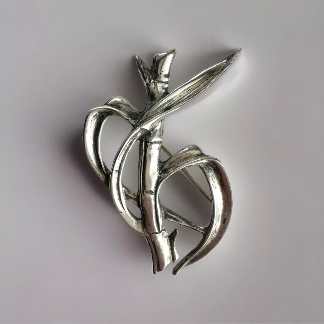 Ming Pin Vintage Mings of Honolulu Sterling Silver Bamboo Pin Brooch - Etsy