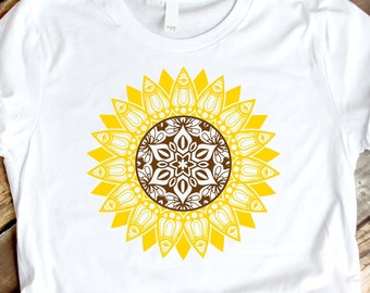 Sunflower Mandala SVG, Zentangle Clipart (Digital Download)