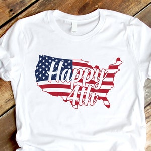 Happy 4th svg, SVG, DXF, patriotic svg, 4th of july svg, svg files for cricut, american flag svg, fourth of july svg, flag svg, july 4th svg