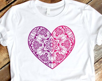 Mandala Herz SVG, Zentangle Love Design (Digitaler Download)