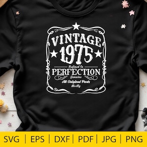 SVG 50e anniversaire - Design vintage de 1975 pour t-shirts, cadeaux et Cricut