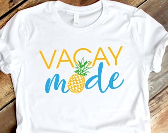 Vacay Mode Pineapple SVG, Summer Beach Vacation (Digital Download)