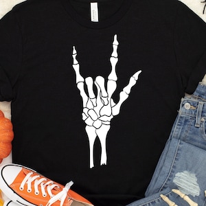 Skeleton Hand Svg, Rock on Hand Svg, Sign Language Svg, Skeleton Svg ...