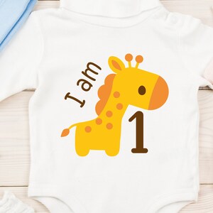 Schattige giraffe SVG, EPS, DXF, 1 jaar, verjaardag SVG, baby SVG, verjaardag SVG, baby giraffe, baby SVG, giraffe SVG, 1e, 2e, 3e, 4e