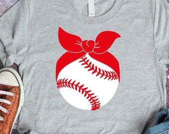 Baseball mom svg, SVG, DXF, baseball svg, baseball shirt, bow svg, bandana svg, baseball sister svg, softball svg, clipart, cheer mom svg