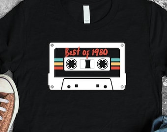 Best of 1980 svg, 1980 svg, SVG, cassette tape svg, birthday svg, birthday shirt, retro svg, 1980 birthday svg, vintage svg, born in 1980