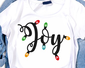 Vreugde SVG, SVG, DXF, Kerstmis SVG, kerstverlichting SVG, kerst ornament SVG, kerst shirt SVG, lichtslingers SVG, SVG-bestanden voor cricut