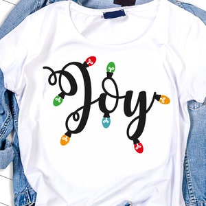 Joy svg, SVG, DXF, navidad svg, luces de navidad svg, adorno de navidad svg, camisa de navidad svg, luces de cuerda svg, archivos svg para cricut