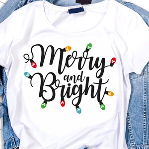 Fröhlich und hell SVG, EPS, DXF, Weihnachten Svg, Weihnachtsbeleuchtung Svg, Weihnachten Shirt Svg, Weihnachten Clipart, Urlaub Svg, Weihnachten Svg-Datei