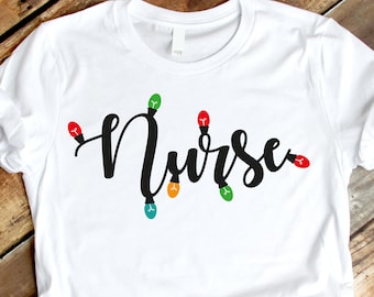 Verpleegkundige SVG, SVG, EPS, DXF, Kerstmis SVG, verpleegkunde SVG, kerst ornament SVG, kerst shirt SVG, kerstverlichting SVG, kerst verpleegster SVG