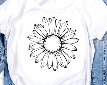 Daisy Flower SVG, bloemen clipart, lente zomer ontwerp (digitale download)