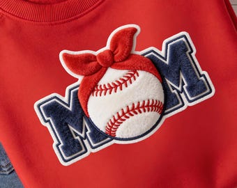 Baseball Mom PNG Faux Yarn Embroidery | Crochet Loop Latch Hook Plush Style
