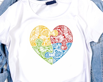 Autism svg, SVG, PDF, mandala svg, autism awareness svg, puzzle heart svg, zentangle svg, puzzle piece svg, autism puzzle svg, puzzle svg