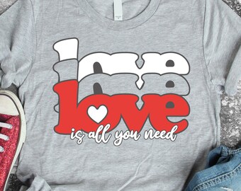 Love is All You Need SVG, Valentine's Day Retro Heart (Digital Download)