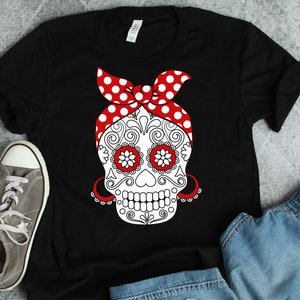 Sugar skull svg, SVG, bandana svg, mandala svg, skull svg, halloween svg, bow svg, polka dot svg, dia de los muertos, girls halloween svg