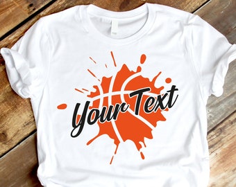 Splatter Basketball SVG, Custom Text Shirt Design (Digital Download)