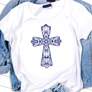 Cross svg, SVG, PDF, DXF, mandala svg, Jesus svg, church svg, christian svg, religious svg, faith svg, zentangle svg, svg file for cricut