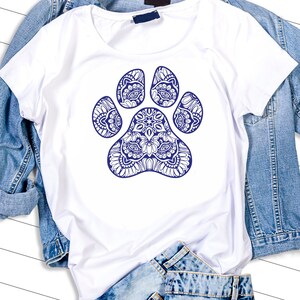 Hondenpoot svg, DXF, SVG, digitale download, hond svg, poot svg, pootafdruk svg, hond moeder svg, hondenliefhebber svg, mandala svg, zentangle svg, cricut svg
