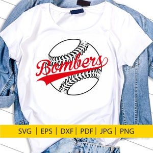 Bombers svg, SVG, clip art, baseball svg, Bombers baseball, baseball mom svg, digital download, baseball shirt, softball svg, cheer mom svg