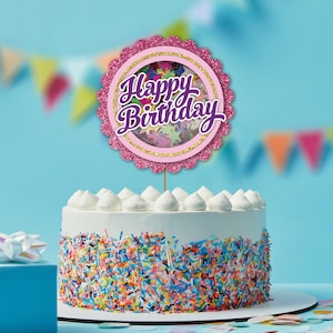 Shaker Cake Topper svg, Happy Birthday svg, Cake Topper SVG, anniversaire cake topper svg, glitter cake topper svg, anniversaire topper, couches svg