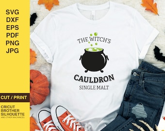 Witch Cauldron SVG, Halloween Clipart, Cricut Files (Digital Download)
