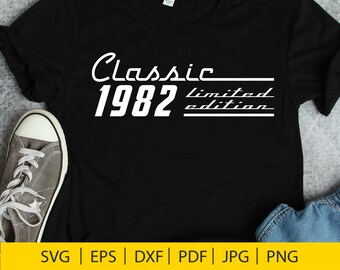 40th Birthday SVG, Classic 1982 Design (Digital Download)