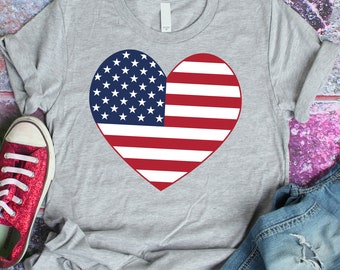 American Flag Heart SVG, 4th of July, Cricut, Silhouette (Digital Download)