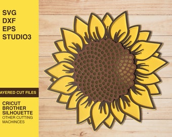 Mehrstrangige Sonnenblume SVG, Mandala Cut File (Digital Download)