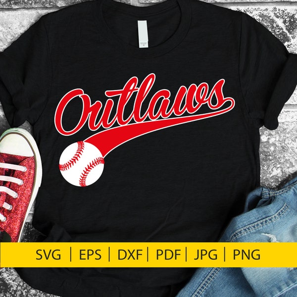 Outlaws svg, SVG, DXF, EPS, baseball svg, Outlaws baseball, baseball mom svg, digital download, baseball shirt, baseball team, softball svg