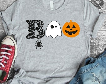 Boo Halloween SVG, Ghost, Spider, Pumpkin (Digital Files)