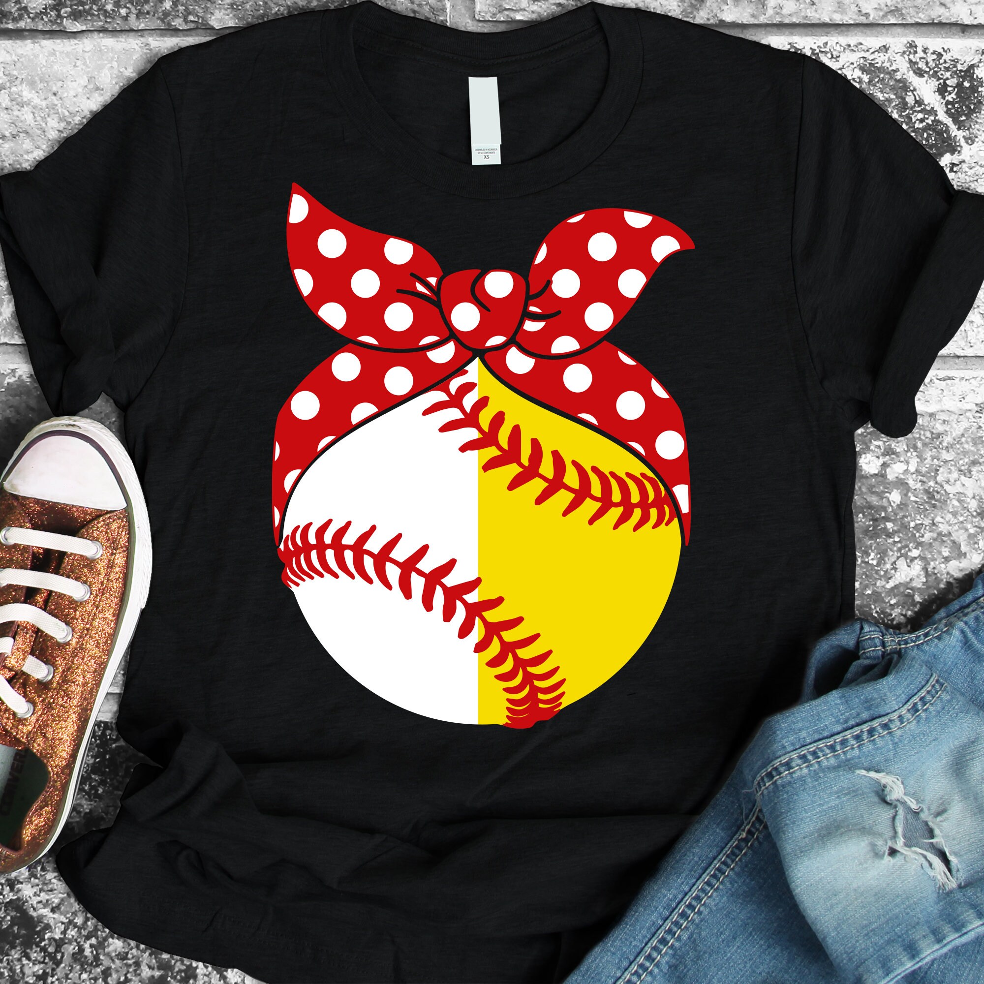 Baseball Softball Mom Bandana Bow (svg, dxf, png, pdf)