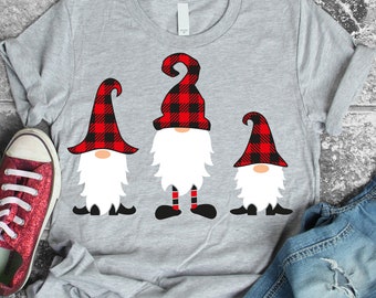 Christmas Gnomes SVG, Buffalo Plaid Gnomies Clipart (Digital Download)